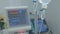 Screen displays patient`s condition in ICU, intensive care unit.