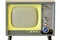 Screen of little retro television isolated