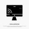 Screen, Monitor, Screen, Wifi solid Glyph Icon vector
