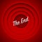 Screen movie the end. red background.