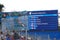 Screen with Rio2016 rowing women\'s pair start list