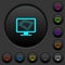 Screen saver on monitor dark push buttons with color icons