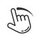 Screen swipe icon. Slide finger illstration symbol. Sign swipe scroll vector