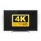 Screen tv with 4k Ultra HD video technology. 4K Screen Resolution Smart TV. Ultra HD Monitor. Vector illustration.