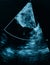 Screen ultrasound machine. symbol diagnostics in healthcare.