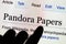 Screen with Wikipedia search Pandora papers. 11.9 million leaked documents