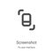 screenshot icon vector from px user interface collection. Thin line screenshot outline icon vector illustration. Linear symbol for