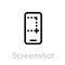 Screenshot phone tech specs icon. Editable line vector.