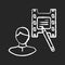 Screenwriter chalk white icon on black background