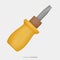 Screwdriver 3D Icon Rendering Transparent Background