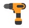 Screwdriver flat vector. Cordless drill electro tools illustration.