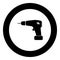 Screwdriver icon black color in circle