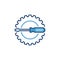 Screwdriver inside a Gear creative vector concept icon