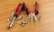 Screwdriver, pliers and various bolts