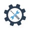 Screwdriver and spanner. Service icon. Wrench key with cog wheel gear sign