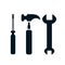 Screwdriver Wrench and Hammer Icon