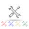 screwdriver and wrench multi color style icon. Simple thin line, outline vector of web icons for ui and ux, website or mobile