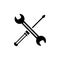 Screwdriver with wrench vector icon