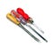 Screwdrivers isolated on a white background. Close-up