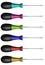 Screwdrivers six pack. Isolated. Different colours