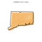 Scribble Map of Connecticut Vector Design Template.