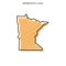 Scribble Map of Minnesota Vector Design Template.