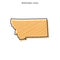 Scribble Map of Montana Vector Design Template.