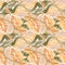 Scribble monstera leaves tropical seamless pattern. Embroidery palm leaf endless wallpaper
