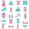 Scribbled girls related icon set