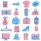 Scribbled shopping icon set