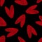 Scribbled vector heart seamless pattern background. Black red love concept backdrop with delicate pencil effect