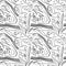 Scribbles hand drawn seamless pattern. Vector chaos doodle pattern.