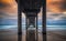 Scripps Pier in La Jolla San Diego at Sunset.