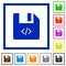 Script file flat framed icons