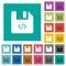 Script file square flat multi colored icons