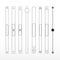 Scroll bars. Set of single-line scroll bars. Template scroll bars with different pattern.