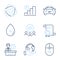 Scroll down, Leaves and Presentation time icons set. Taxi, Oil serum and Graph chart signs. Vector