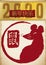 Scroll, Label and Rat Painted Announcing 2020 Chinese New Year, Vector Illustration