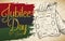 Scroll with Pan-African Splashed Colors and Arm Drawing for Jubilee Day, Vector Illustration