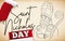 Scroll, Portrait, Calendar and Stockings for Saint Nicholas Day Celebration, Vector Illustration