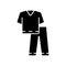 Scrub suit black glyph icon