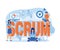 SCRUM framework. Concept with keywords, letters and icons.