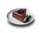 Scrumptious chocolate cake with fresh berries on a white background, Generative AI