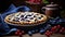 Scrumptious homemade blueberry pie with fresh blueberries on a rustic wooden background