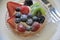 Scrumptious looking detail in fresh fruit tart