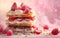 Scrumptious mille-feuille pastry layered with cream and fresh berries, a feast for the senses.