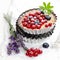 Scrumptious red currant and blueberry tart