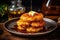 Scrumptious stack of Golden Corn Fritters exquisitely prepared