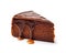 Scrumptious tasty piece of chocolate cake on a white background, Generative AI