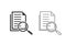 Scrutiny document plan line icon set in flat style. Review statement vector